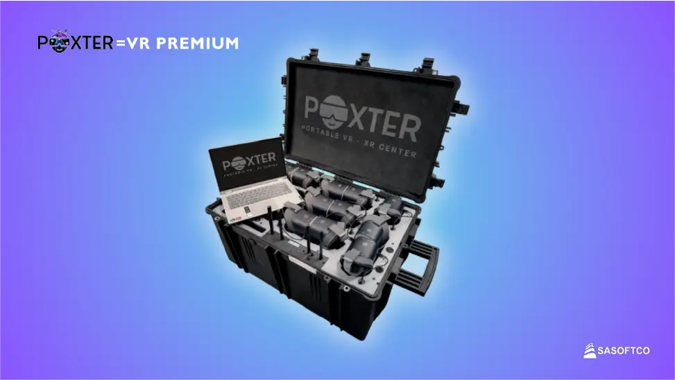 Kit portátil Poxter VR Premium con visores y laptop