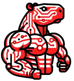 Chiguiro rojo con cuerpo musculoso representando METAROBOTS 2025