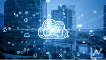 Nube digital conectando ciudad inteligente